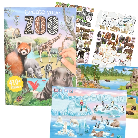 Crea il tuo zoo libro da colorare con sticker