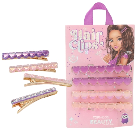TOPModel Pinces à cheveux avec coeurs BEAUTY et ME