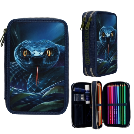 Adventure World Double Pencil Case With Snake