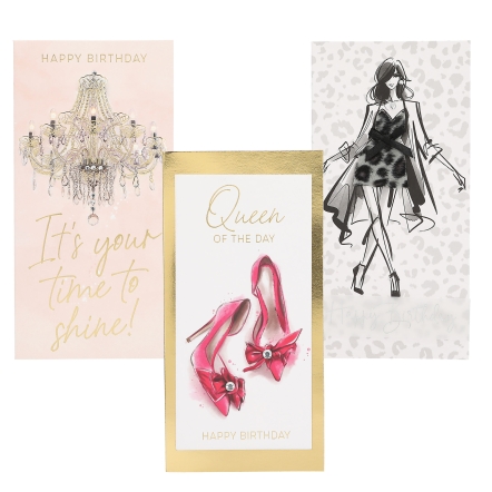 Lovely Diamonds Klappkarten,  lang