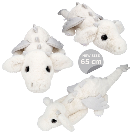 SNUKIS Dragón de peluche blanco 65 cm