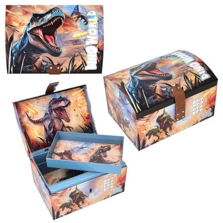 Dino World Schatztruhe mit Code, Sound und Licht