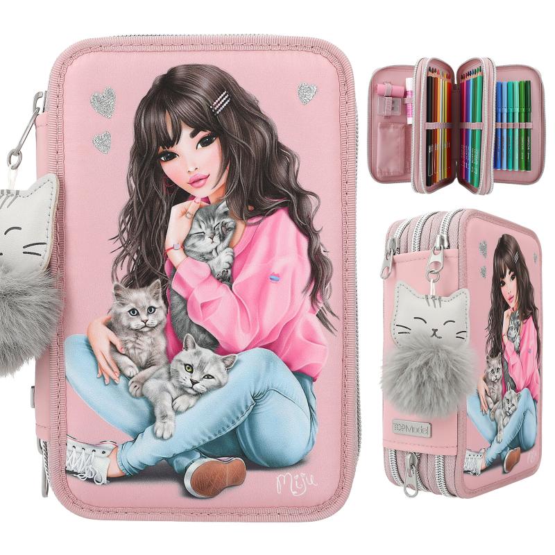 TOPModel Triple Pencil Case Kitten