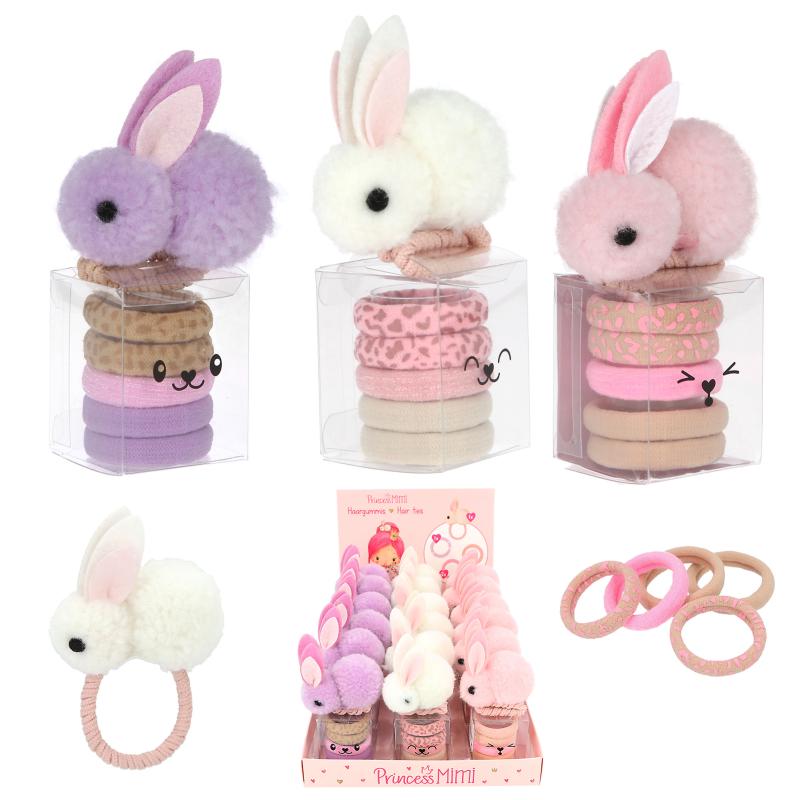 Princess Mimi Set élastiques cheveux lapin