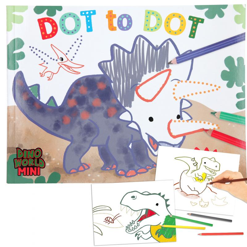 Dino World Punkt zu Punkt Malbuch MINI DINO