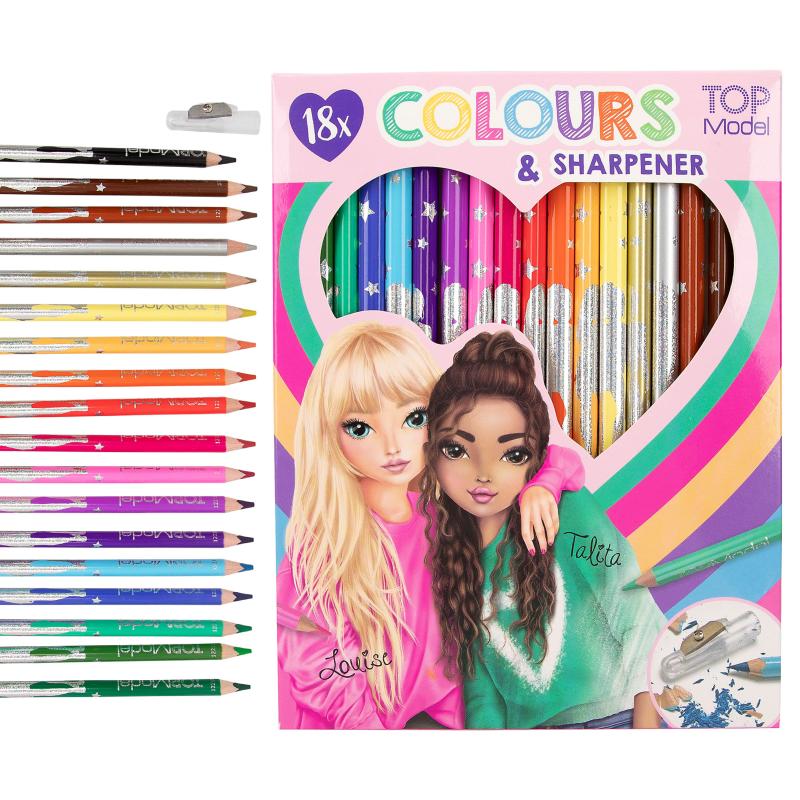 TOPModel 18 lápices de colores con sacapuntas