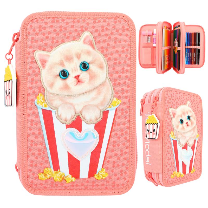 TOPModel Trousse 3 compartim. avec applic. chat CUTIE STAR