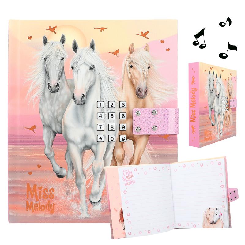 Miss Melody Journal intime sonore avec code, motif 2 SUNDOWN