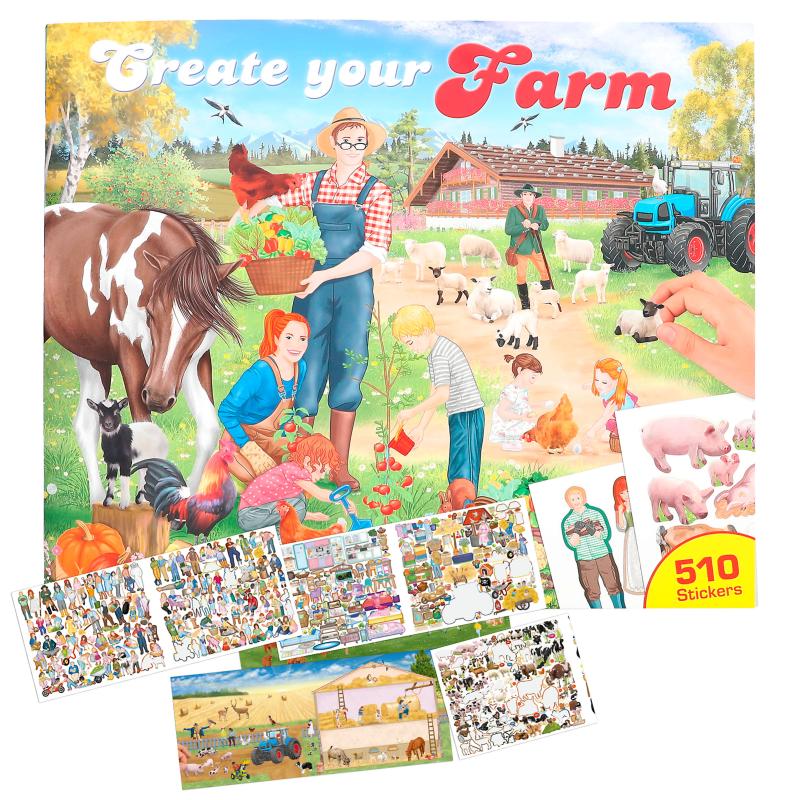 Create your Farm - Malbuch mit Stickern