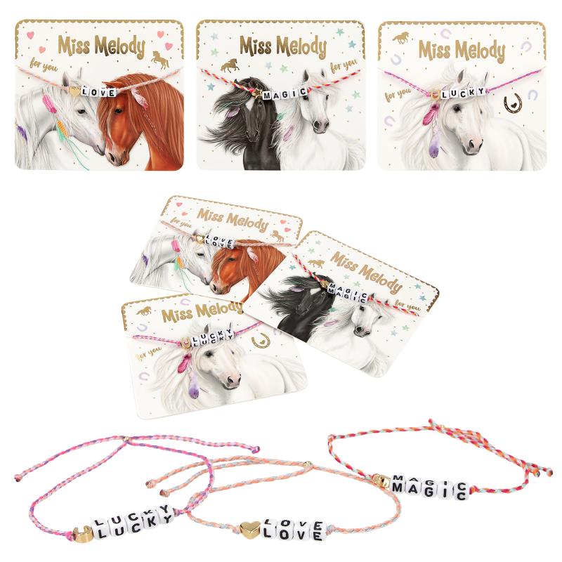 Miss Melody pulsera de tela con mensaje