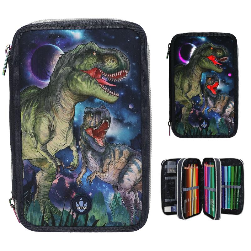 Dino World Triple Pencil Case LED GALAXY