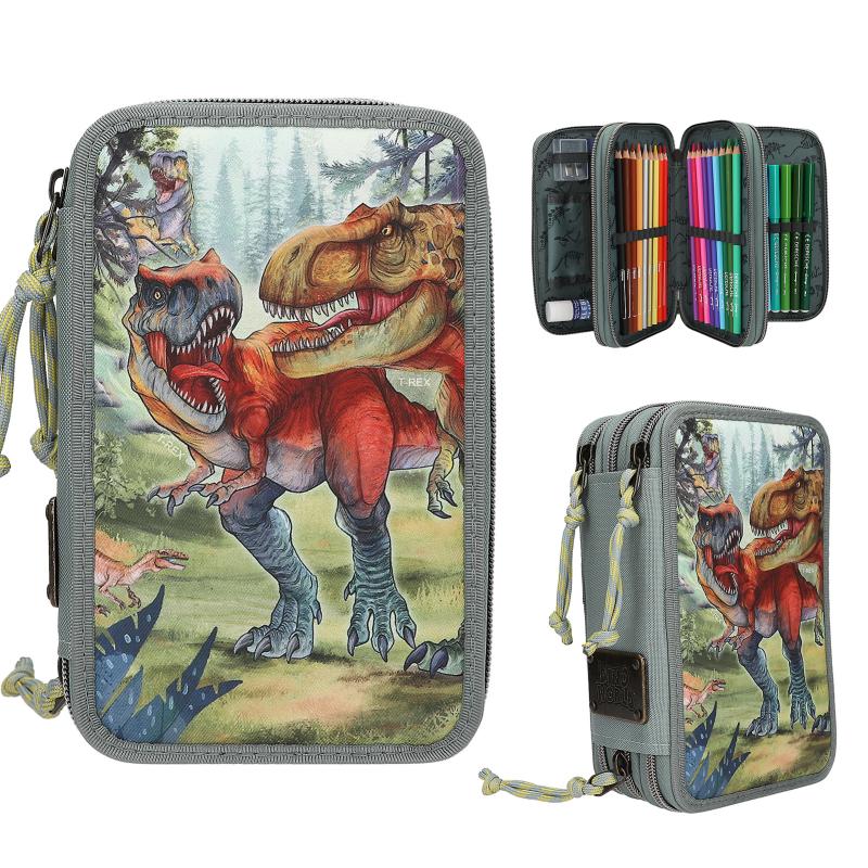 Dino World Triple Pencil Case  BITE