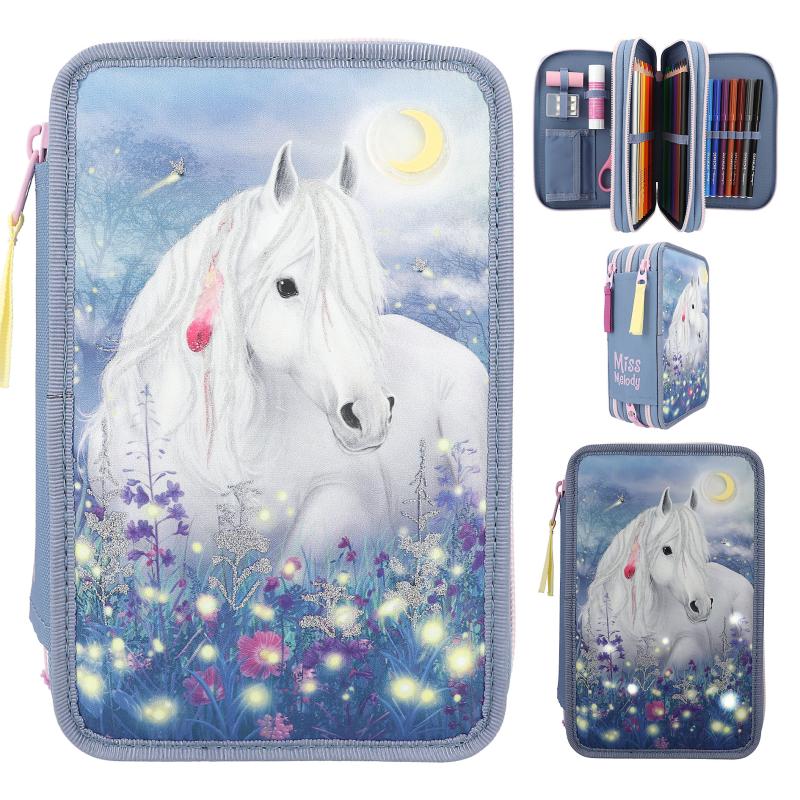 Miss Melody Triple Pencil Case Fireflies LED