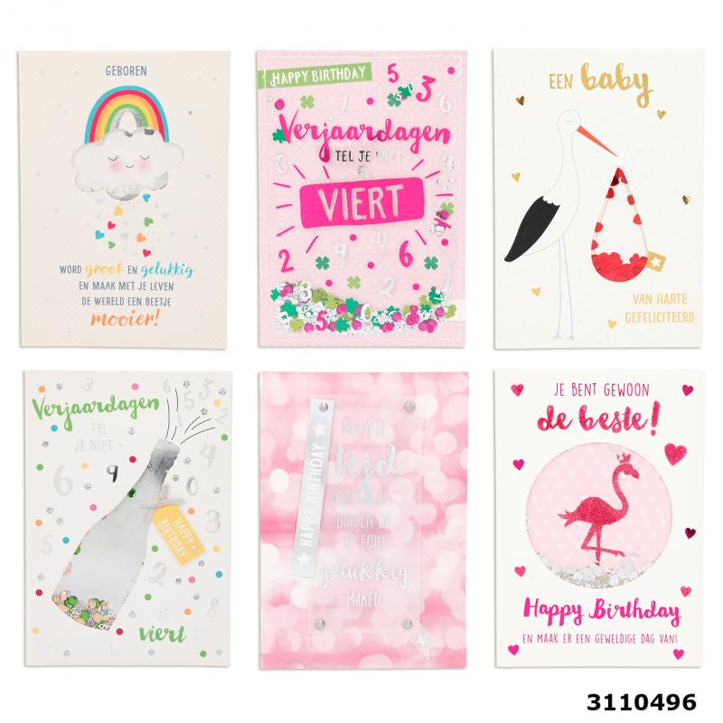 Wenskaarten "100% Glitter"
