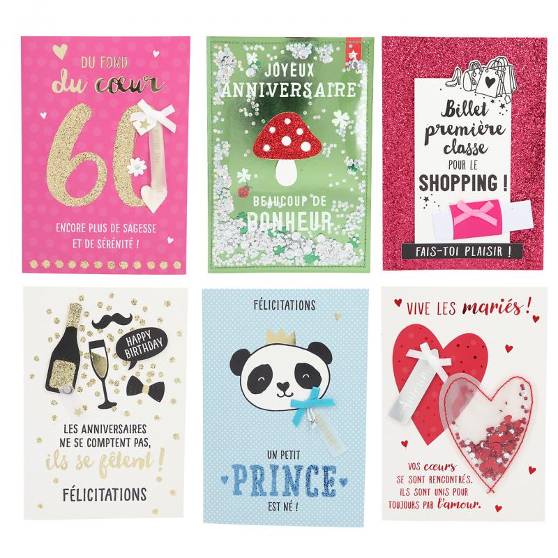 Cartes pliantes "100 % paillettes"