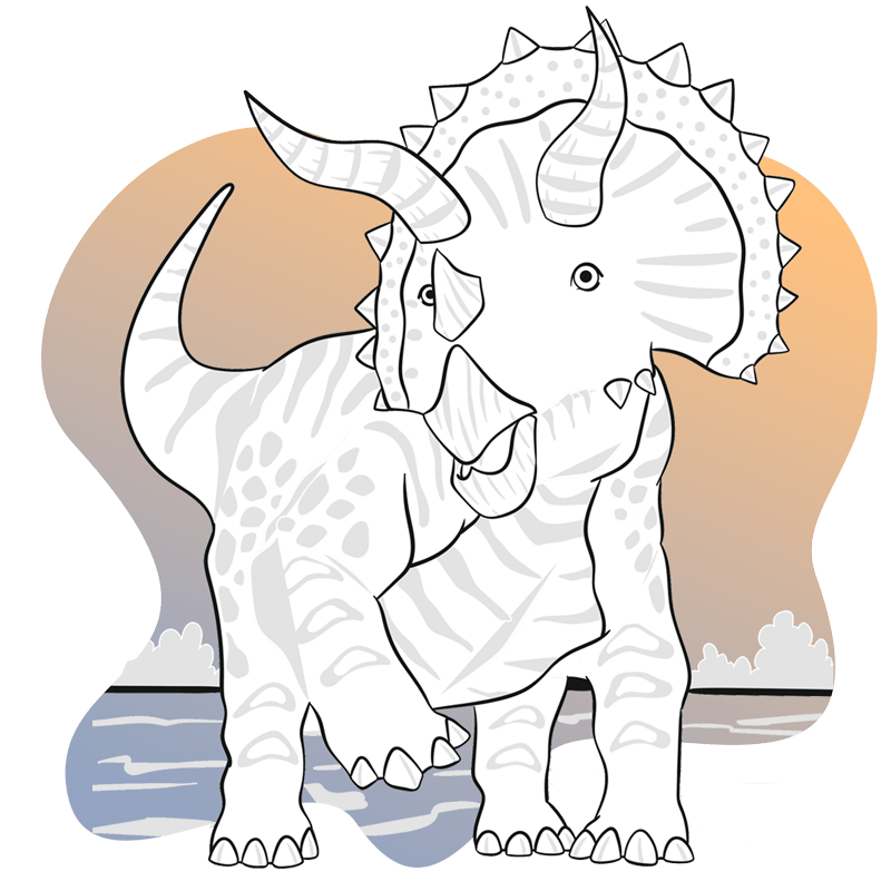 Dino Triceratops zum Ausmalen