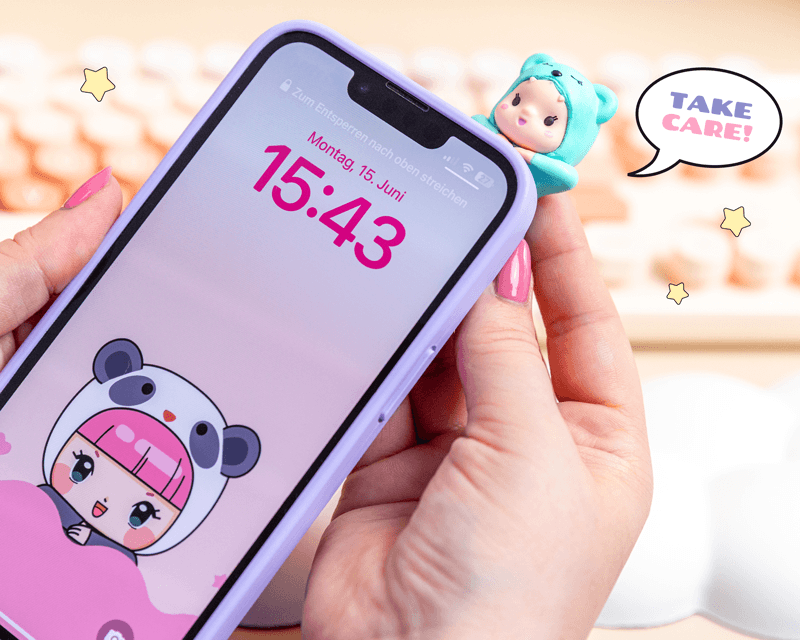 Lolli Riot Bella wird an einem Smartphone befestigt