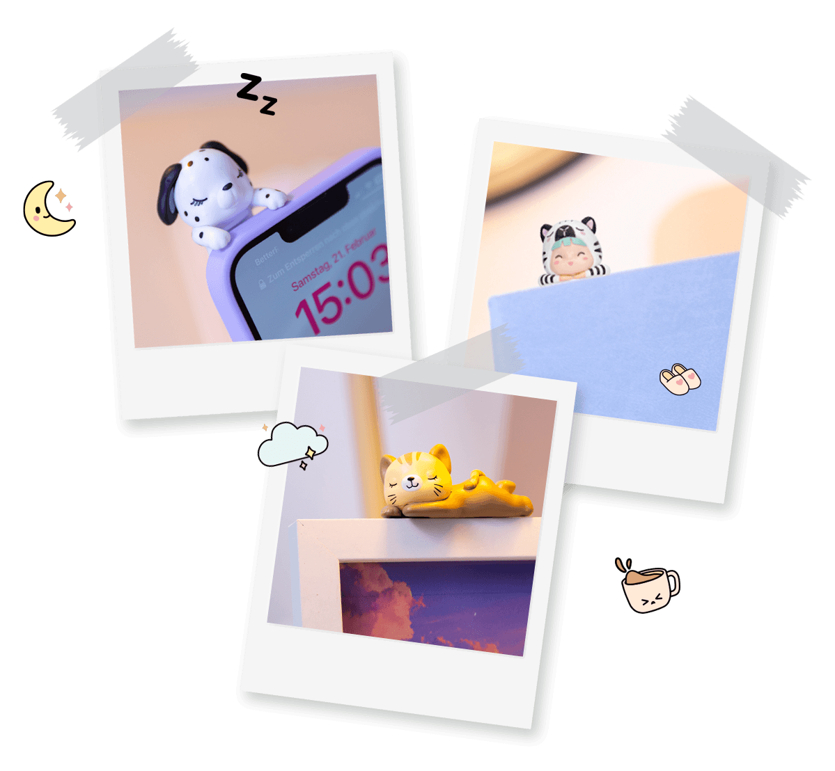 Smartphone, Notizbuch, Bilderrahmen - Spots, an denen Lolli Riot super gut klebt