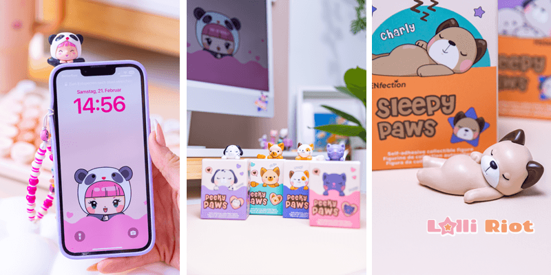 Die komplette Lolli Riot Kollektion: Lolli Riot, Peeky Paws & Sleepy Paws (v.l.n.r.)