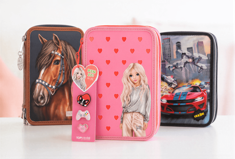 3-Fach Federtaschen von TOPModel, Miss Melody und ACTION & FUN