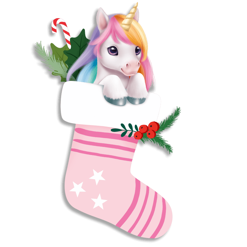 Einhorn Ylvi in der Nikolaussocke