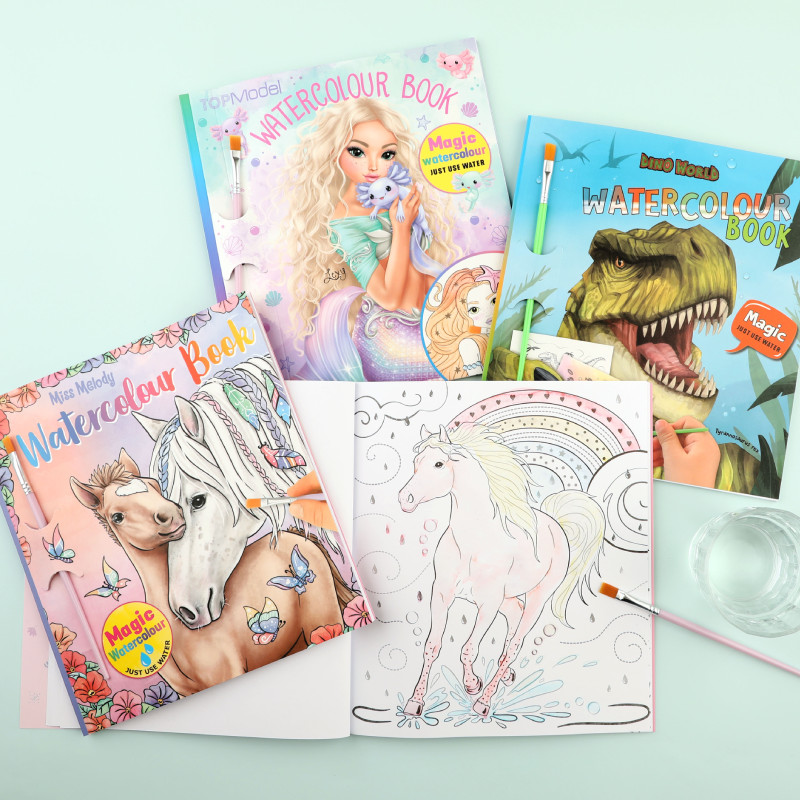 Watercolour Books by Depesche von Miss Melody, Dino World und TOPModel