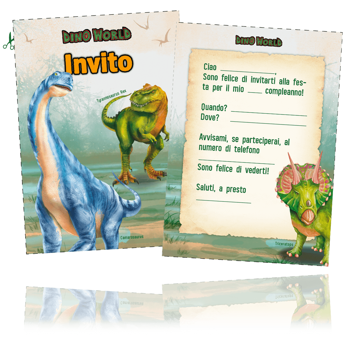 Dino World Einladungskarten zum Download