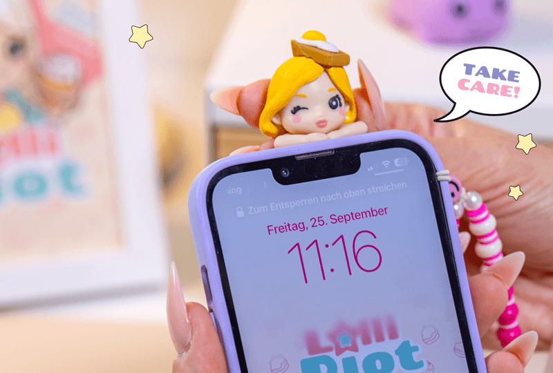 Lolli Riot se fija con cuidado a mano al smartphone