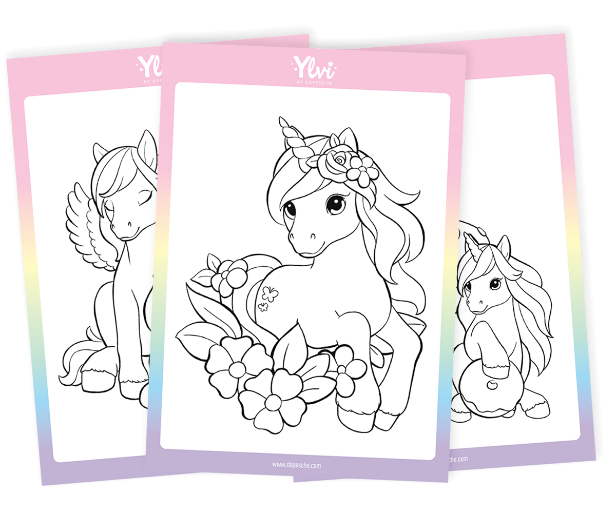 Einhorn-Ausmalbilder zum kostenlosen Download