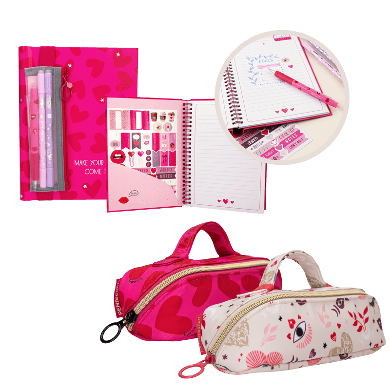 PENfection by Depesche | Notizbuch mit Stickern und Schlampertasche