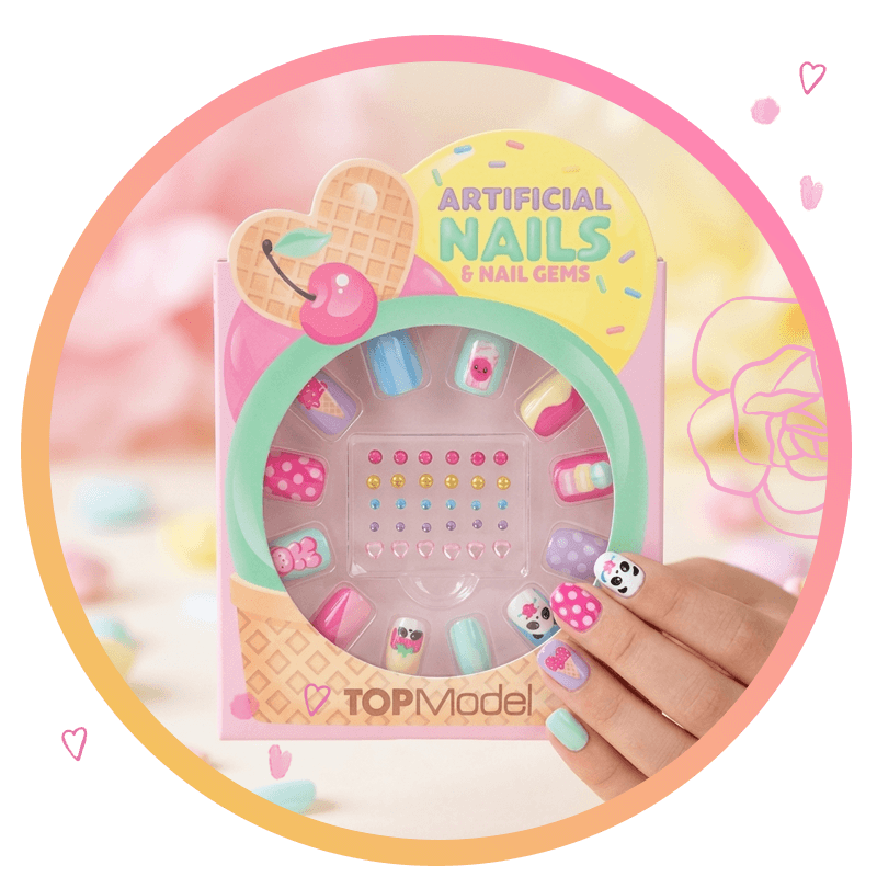 TOPModel Artificial Nails im süßen Candy Glam Design