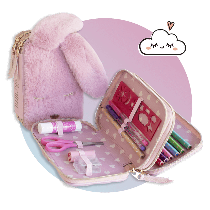 Princess Mimi 3-Fach Federtasche als Plüsch-Hase